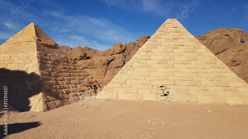 Landscape with mountain with mini pyramids in Safari Sharm  Egypt