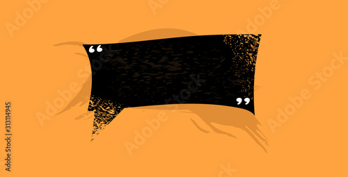 retro empty speech textbox or think banner communication quote template concept sticker design for text talk message or dialog horizontal vector illustration