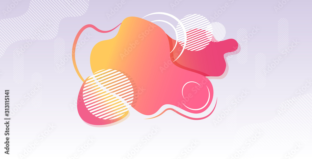 fluid color geometric form abstract banner badge modern gradient graphic element horizontal vector illustration