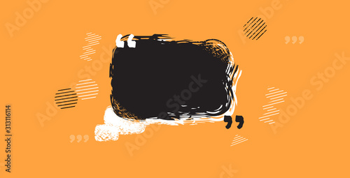 retro empty speech textbox or think banner communication quote template concept sticker design for text talk message or dialog horizontal vector illustration