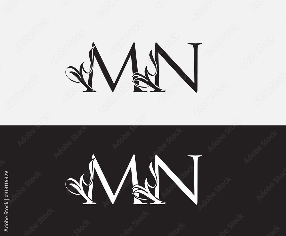 Classic M,N and MN Letter Luxury Logo Icon Classic M,N and MN Letter Luxury Logo Icon