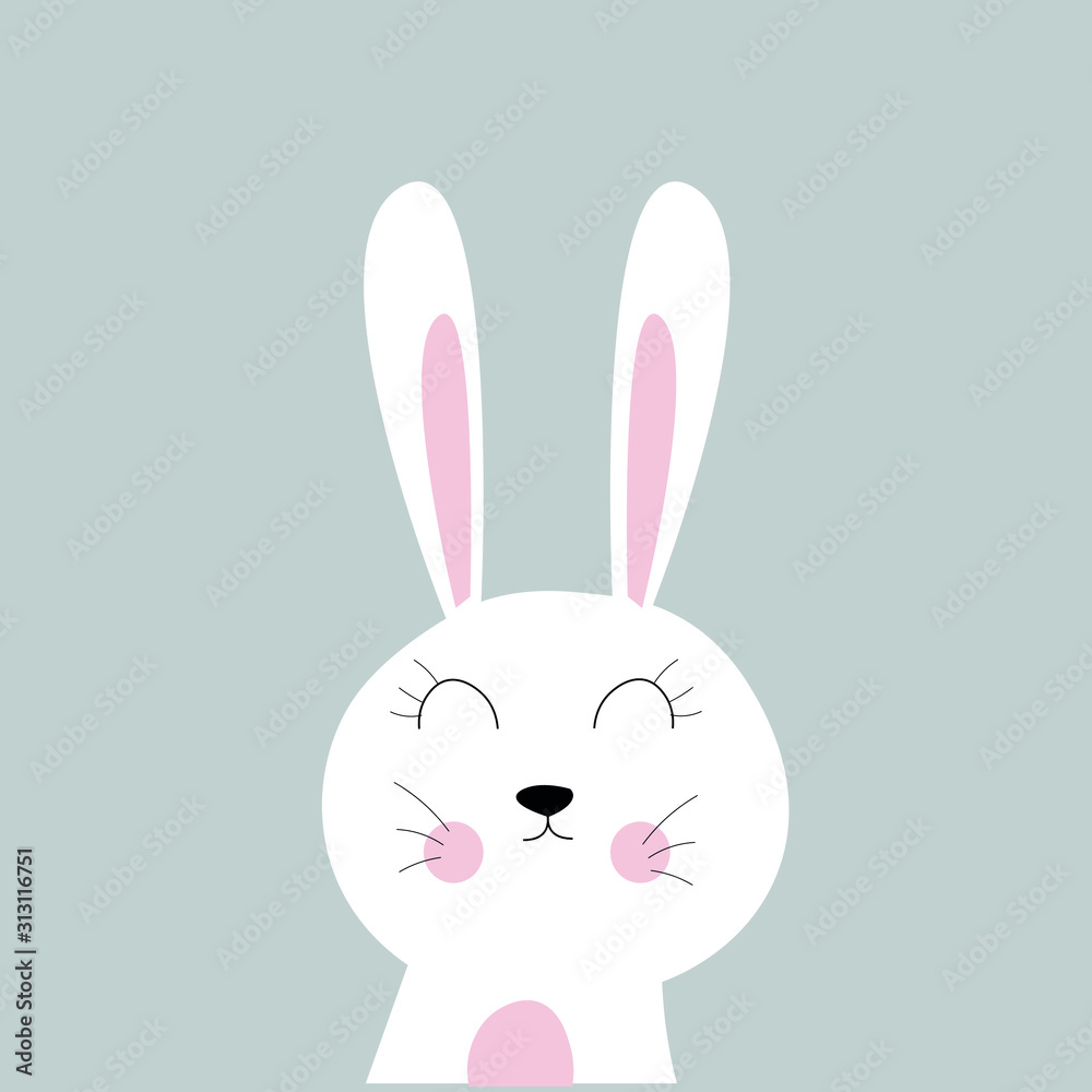 Fototapeta premium rabbit grey nursery bunny cute animal
