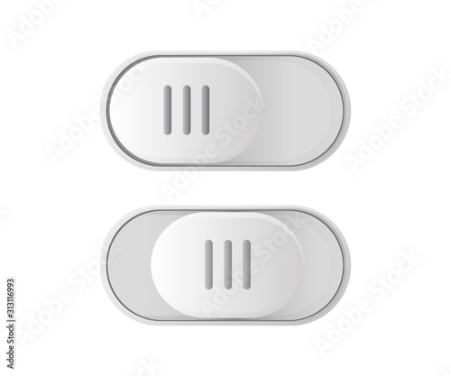 Icon On and Off toggle switch button. 