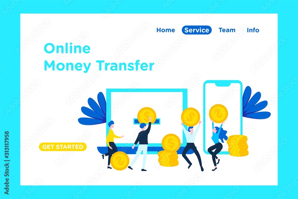 Tiny people with big wallet and stack of coin, online payment, online digital money transfer vector illustration, can use for landing page, web, mobile, app, banner, flyer, poster, homepage, template Tiny people with big wallet and stack of coin, online payment, online digital money transfer vector illustration, can use for landing page, web, mobile, app, banner, flyer, poster, homepage, template
