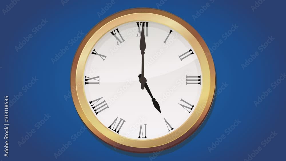 Horloge ancienne avec le temps qui défile sur 12 heures