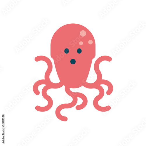 Isolated octopus animal vector design