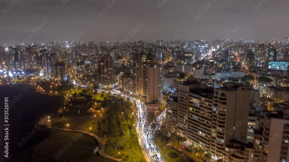 Hyperlapse view in Miraflores, Lima, Peru
