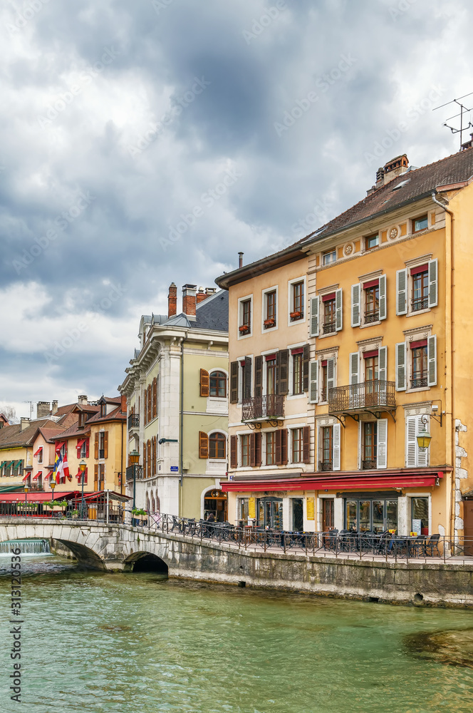 Thiou river in Annecy, France