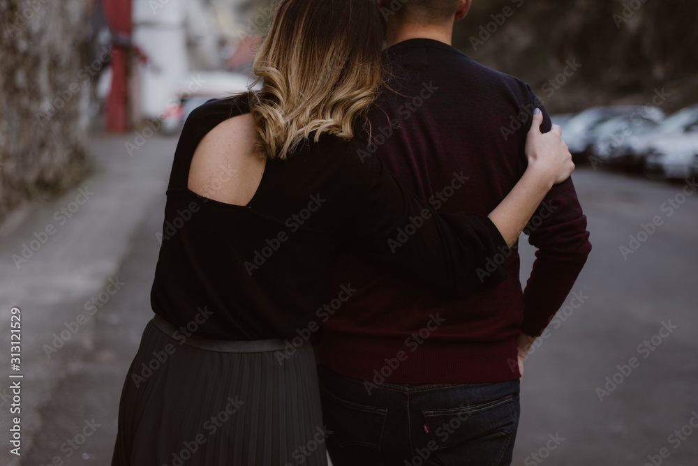 Fototapeta premium young coiuple walking on the street