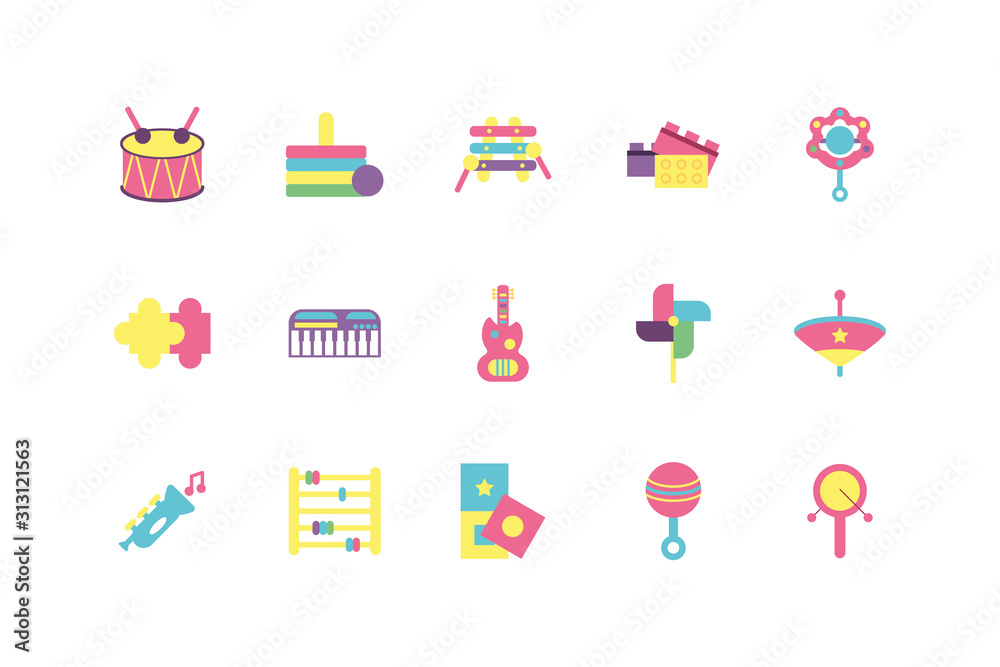 Isolated toys icon set vector design