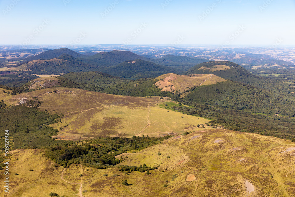 Fototapeta premium The Auvergne Volcanoes Regional Park, view, France