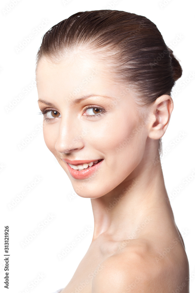 Photo of attractive girl looking at camera