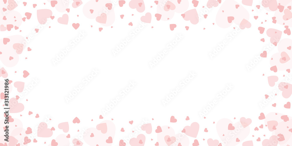 pink heart border on white background for wedding and valentines day vector illustration EPS10