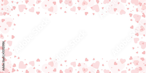 pink heart border on white background for wedding and valentines day vector illustration EPS10