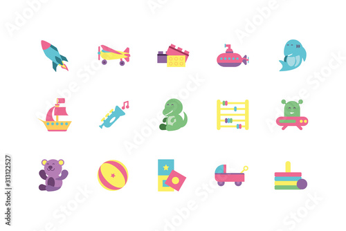 Isolated toys icon set vector design