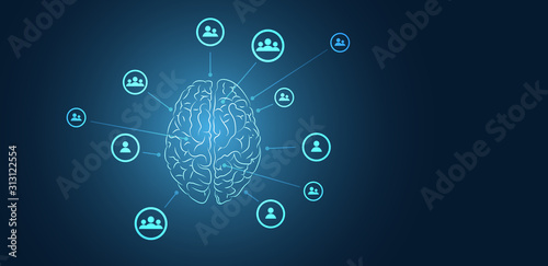 intelligenza collettiva, tecnologia, cervello, emisferi, mente, pensiero, 