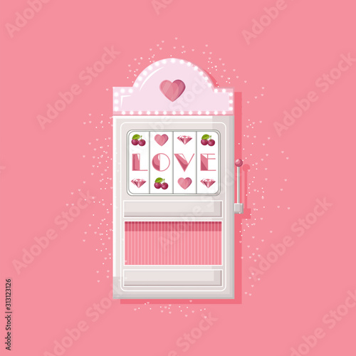 Rose slot machine for girls with love text