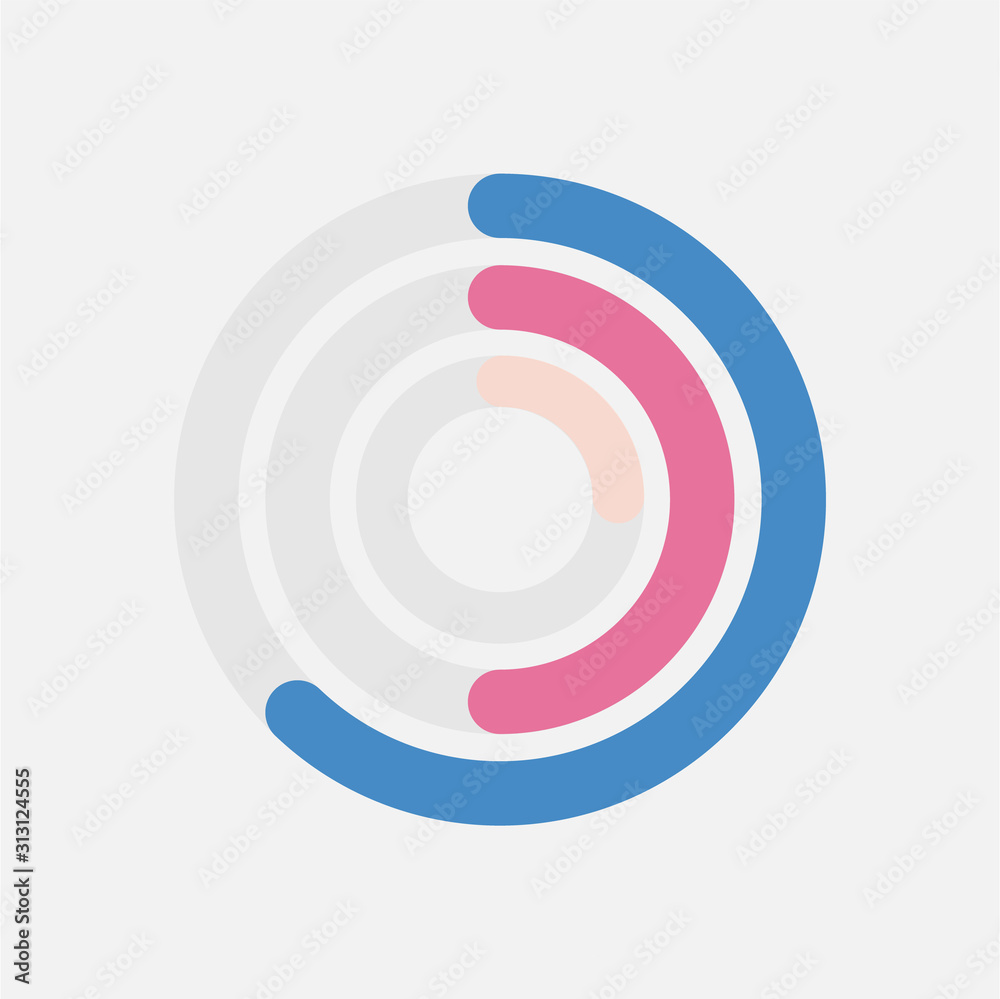Circular activity ring flat vector icon for watch apps and websites vector Circular activity ring flat vector icon for watch apps and websites vector