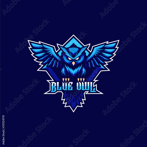 owl mascot and gaming logo