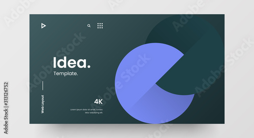 Creative horizontal website screen part for responsive web design project development. Abstract geometric pattern banner layout mock up. Corporate landing page block vector illustration template.