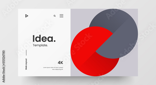 Creative horizontal website screen part for responsive web design project development. Abstract geometric pattern banner layout mock up. Corporate landing page block vector illustration template.