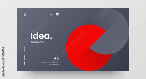 Creative horizontal website screen part for responsive web design project development. Abstract geometric pattern banner layout mock up. Corporate landing page block vector illustration template.