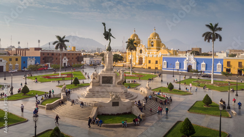 Aerial view of Trujillo main square. photo