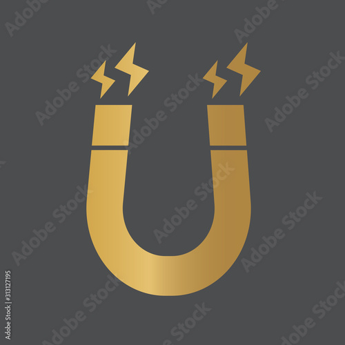 golden magnet icon- vector illustration