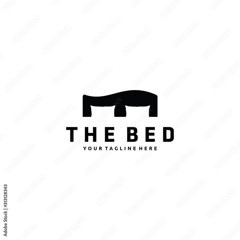 Minimalist Bed logo design vector Stock Vector Adobe Stock