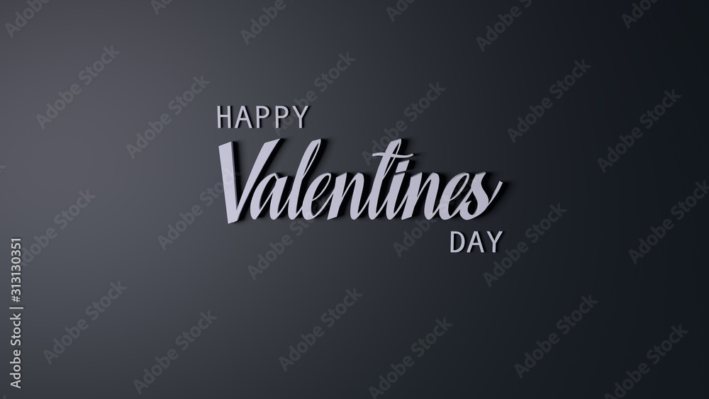 3d render of happy valentines day card background. copy space left for custom text.