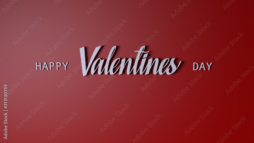 3d render of happy valentines day card background. copy space left for custom text.