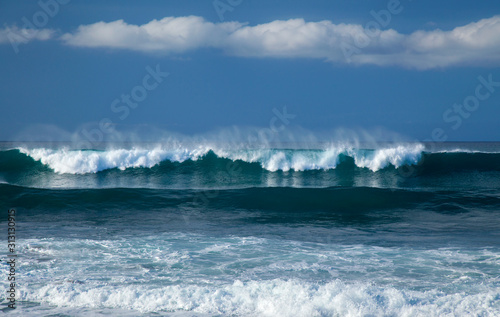 powerful waves breaking