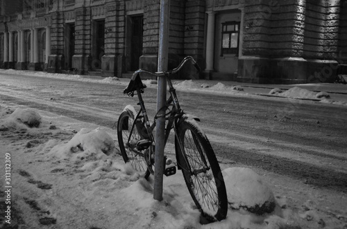 Lviv bicycle on the street