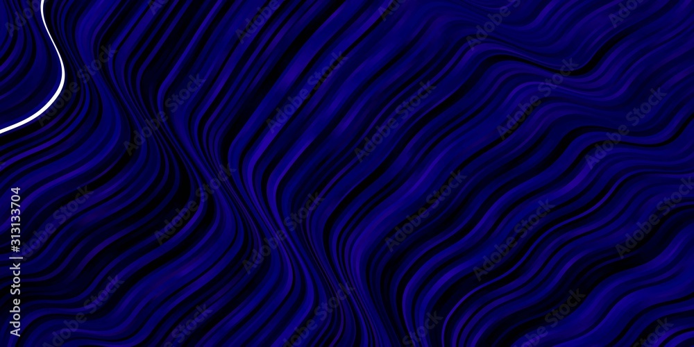 Dark Purple vector background with bent lines. Colorful illustration with curved lines. Pattern for ads, commercials.