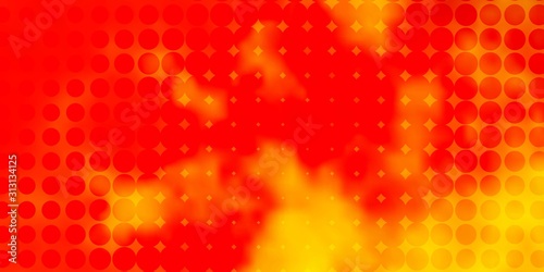 Light Orange vector layout with circle shapes. Illustration with set of shining colorful abstract spheres. Pattern for wallpapers  curtains.
