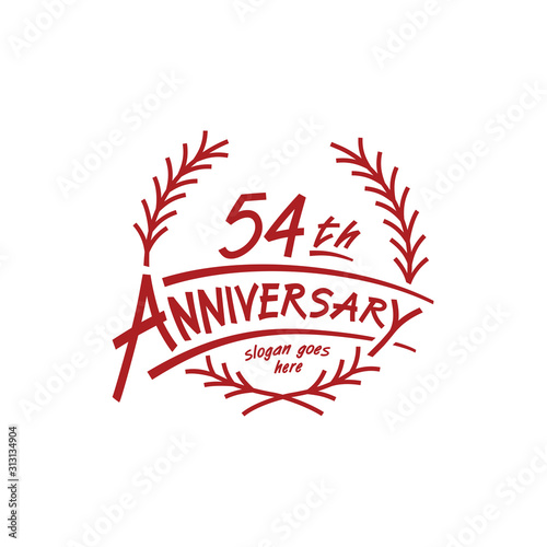 54 years design template. Fifty fourth years logo. Vector and illustration.  photo