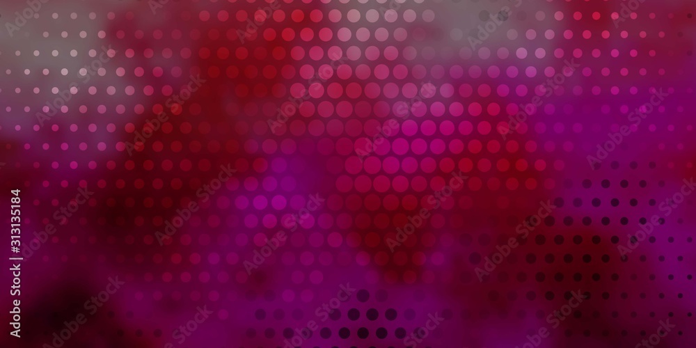 Light Pink vector template with circles. Glitter abstract illustration with colorful drops. Pattern for websites.