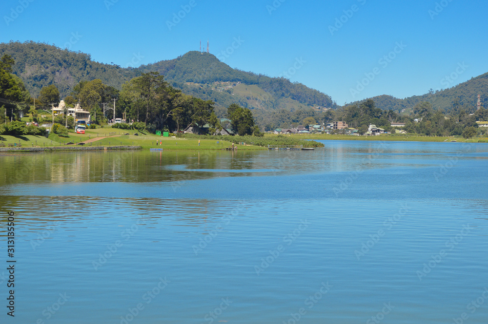 Beautiful andscape with Gregory lake in Nuwara Eliya - Sri Lanka