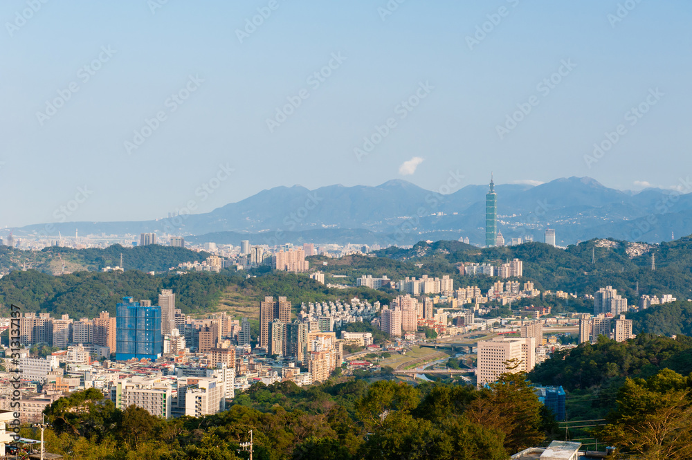 Φωτογραφία Taipei City Shining in the Early Morning Sun,Taipei Taiwan