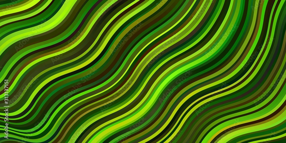 Fototapeta premium Light Green, Yellow vector layout with curves. Gradient illustration in simple style with bows. Pattern for commercials, ads.