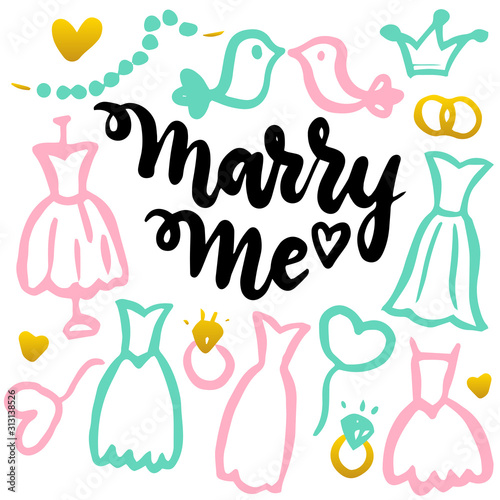 Marry Me Handwritten Postcard