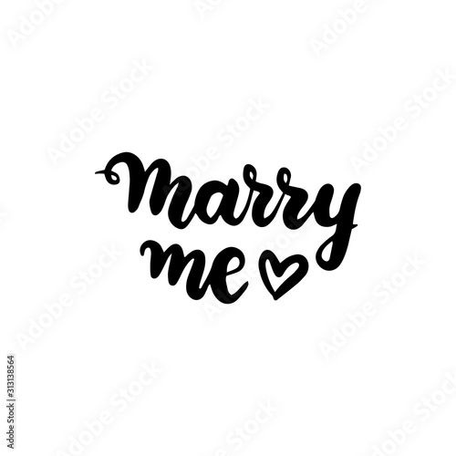 Marry Me Handwritten Lettering