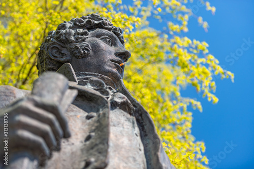 Monument of popular classic russian poet Pushkin photo