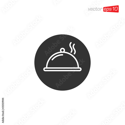 Dish or Tray Food Icon Design Illustration