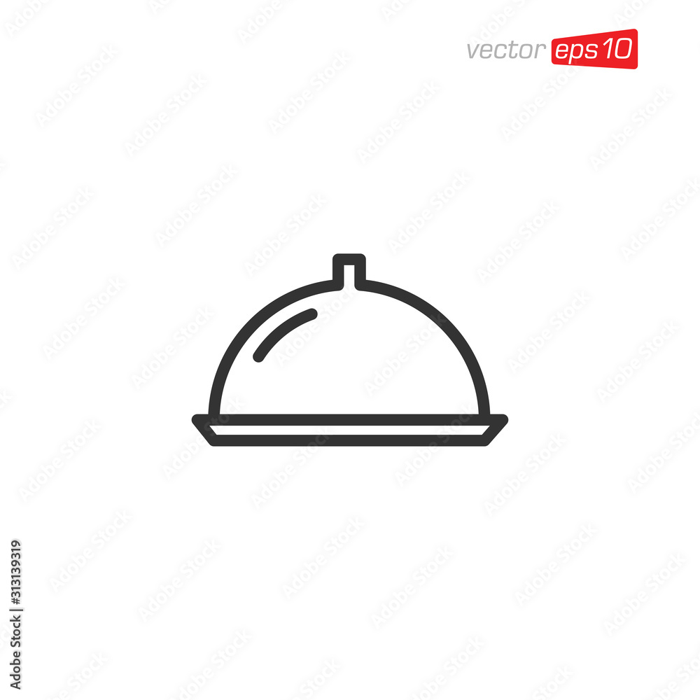 Dish or Tray Food Icon Design Illustration Dish or Tray Food Icon Design Illustration