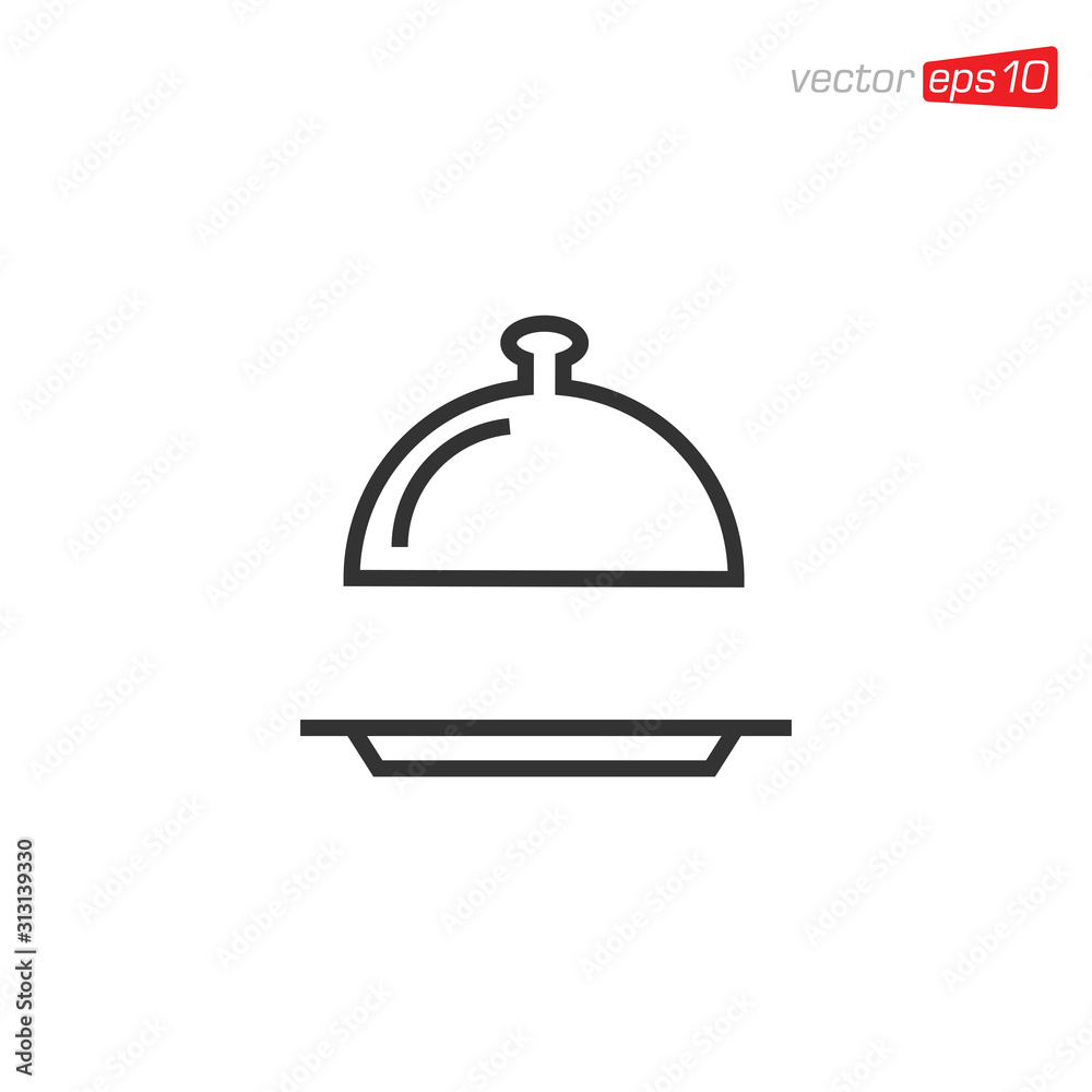 Fototapeta premium Dish or Tray Food Icon Design Illustration
