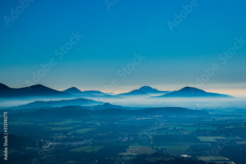 Euganean hills and mist photo
