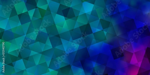 Light Pink, Blue vector background with triangles, cubes.