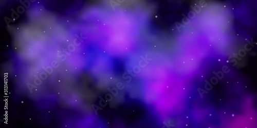 Wallpaper Mural Dark Purple, Pink vector background with colorful stars. Modern geometric abstract illustration with stars. Pattern for wrapping gifts. Torontodigital.ca