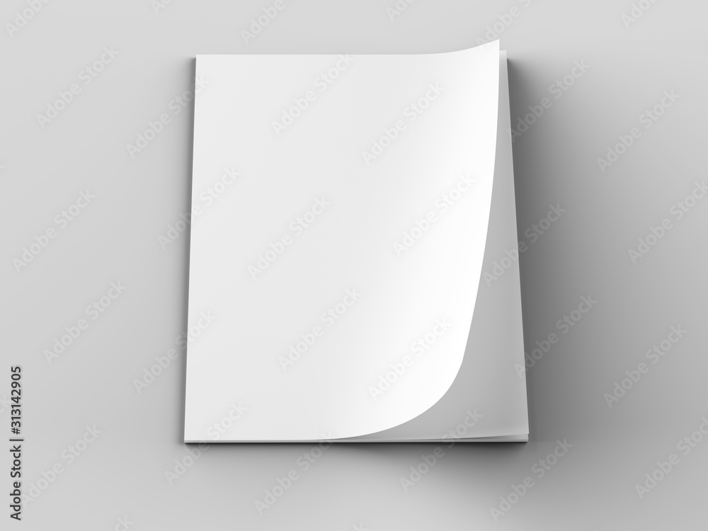 Empty paper sheets in A4 format. Ream of white paper. 3d illustration Empty paper sheets in A4 format. Ream of white paper. 3d illustration